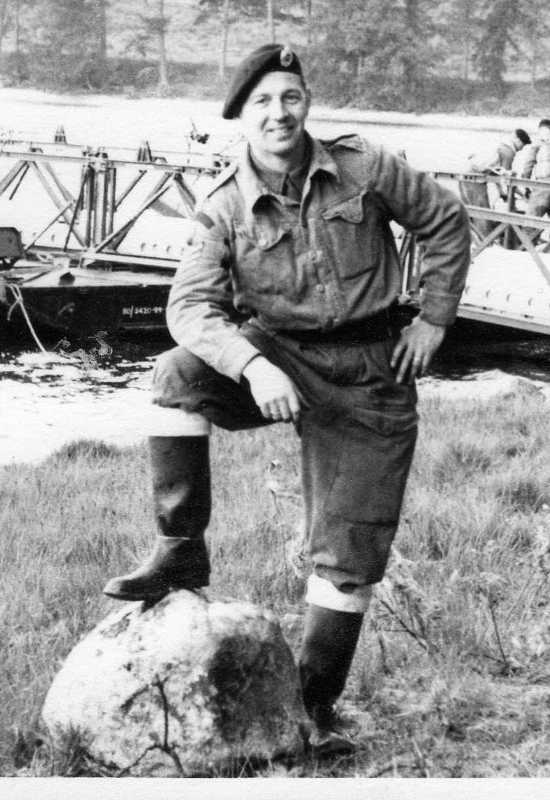 S/Sgt Henderson on a pontoon bridge exercise